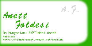 anett foldesi business card